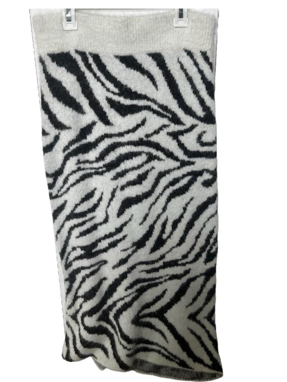 H&M Zebra-Print Knit Midi Skirt - Black & White